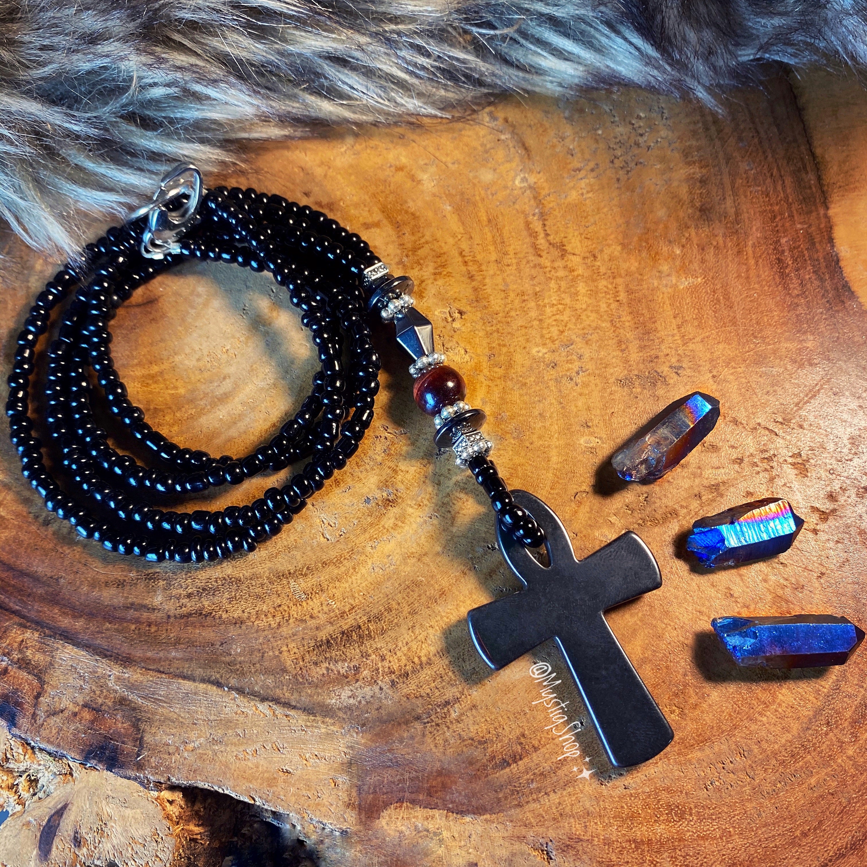 Hematite clearance ankh necklace