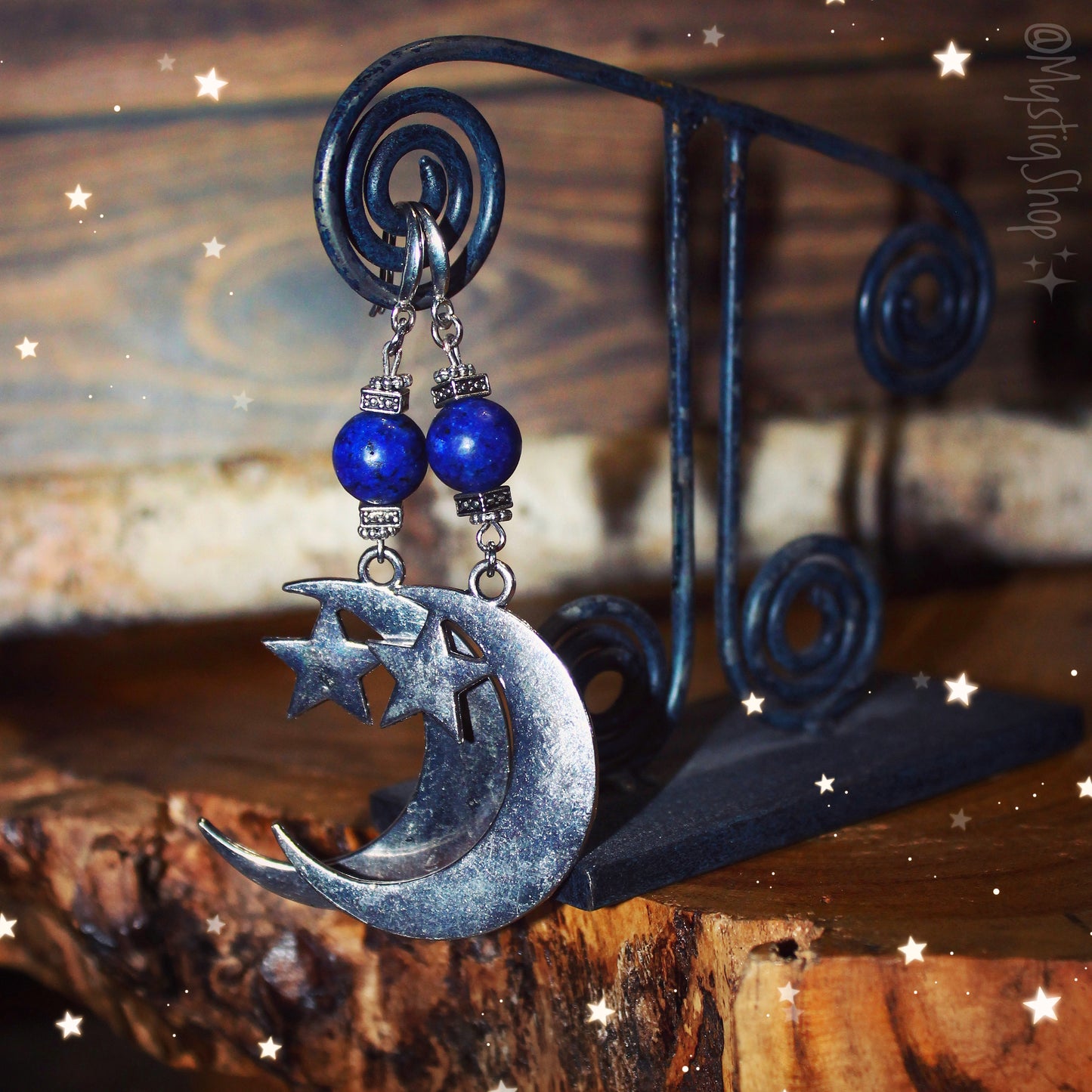 💙Moon And Star Dangle Earrings